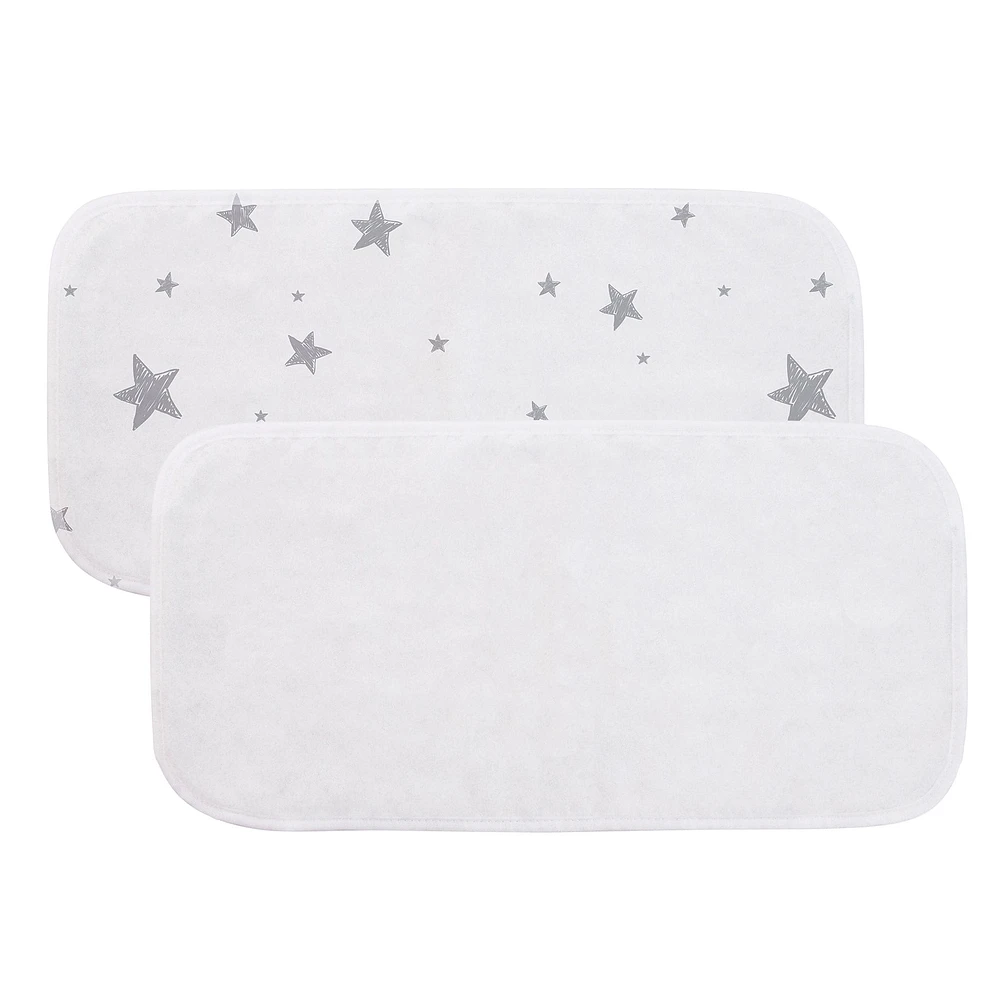 Burp pads (2)Grey Stars/White