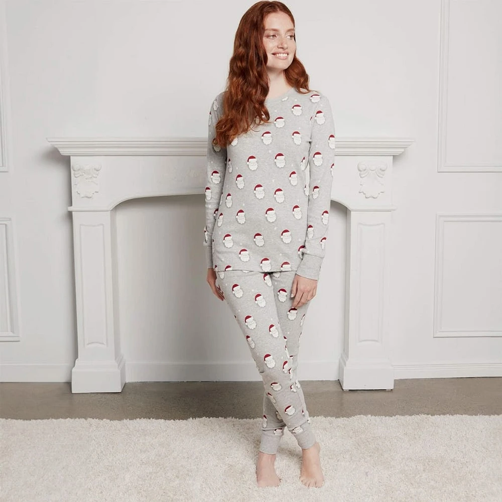 Santa Print Women Pajama Set