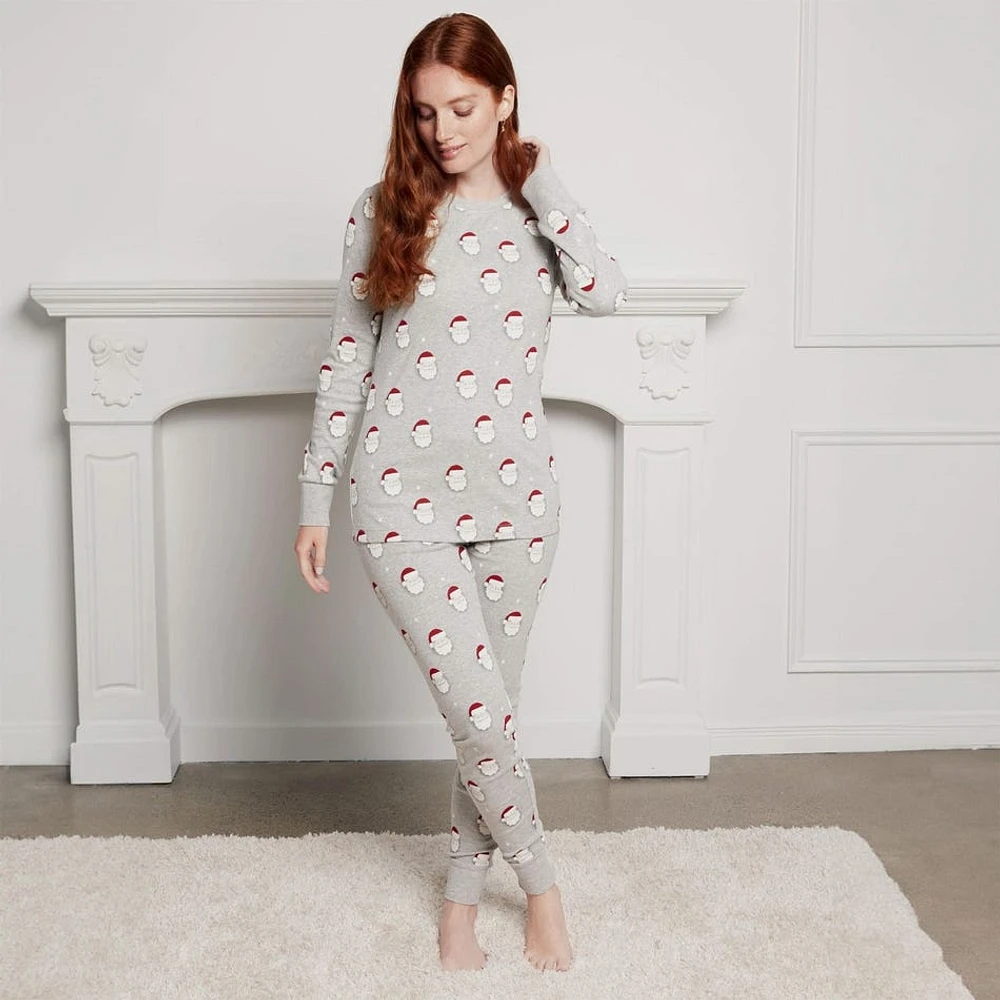 Santa Print Women Pajama Set