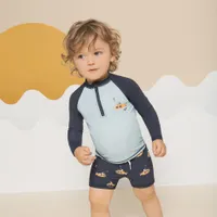 Navy Raglan Rashguard Top 2-7y