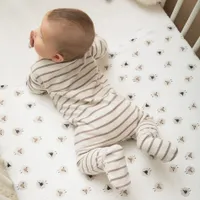 Cream Striped Sleeper 0-12m