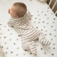 Cream Striped Sleeper 0-12m