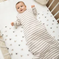 Cream Striped Sleep Bag 0-18m