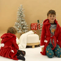 Scarlet Hooded Robe 2-7y