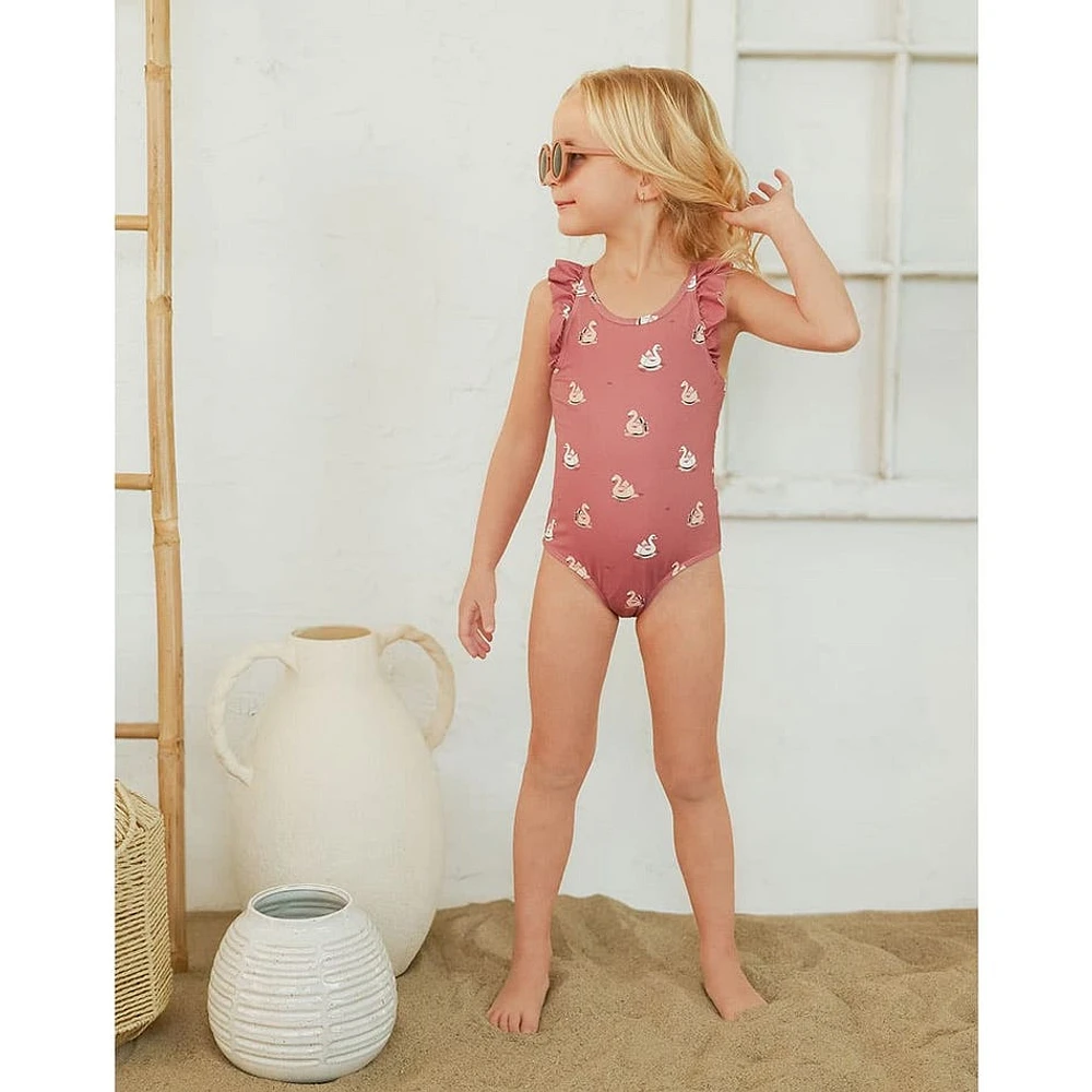 Swan Balloon UV Swimsuit 2-6X