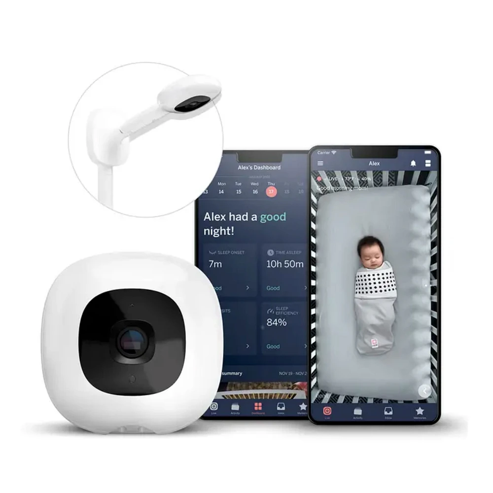 Pro Smart Wall Mount Baby Monitor - White