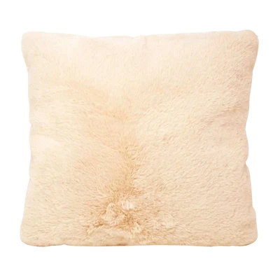 Cushion Fur Beige 45x45cm