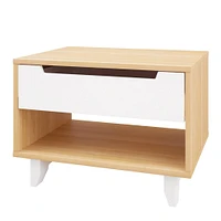 Nomad Nightstand - White and Natural Maple