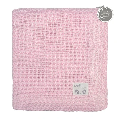 Couverture En Tricot de Bambou - Rose