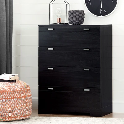 4-Drawer Chest - Reevo Black Oak