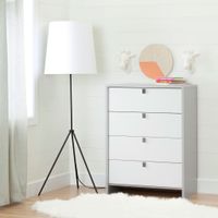 Cookie 4-Drawer Chest - Soft Gray and Pure White