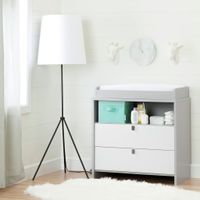 Cookie Changing Table - Soft Gray and Pure White