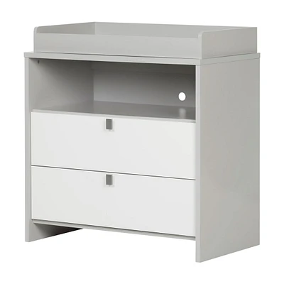 Cookie Changing Table - Soft Gray and Pure White