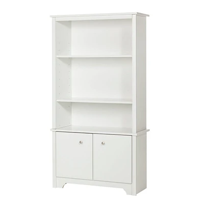 3-Shelf Bookcase with Doors - Vito Pure White