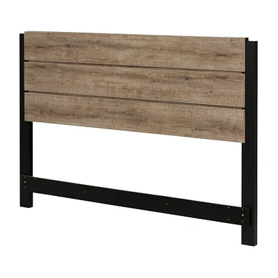 Munich Industrial Double / Queen Headboard - Weathered Oak and Matte Black