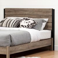 Munich Industrial Double / Queen Headboard - Weathered Oak and Matte Black