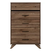 5 drawers chest oak black Flam