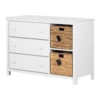 Cotton Candy 3-Drawer Dresser with Baskets - Pure White