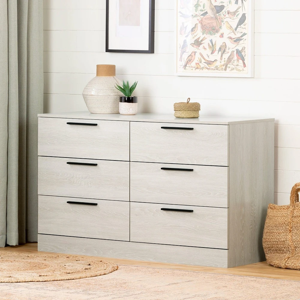 Commode double 6 tiroirs - Step One Essential Chêne hivernal
