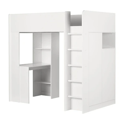 Loft Bed with Desk - Logik Pure White