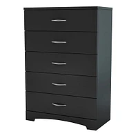 Commode 5 Tiroirs Step One - Noir Solide