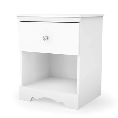 Crystal 1-Drawer Nightstand - Pure White