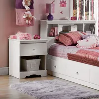 Crystal 1-Drawer Nightstand - Pure White