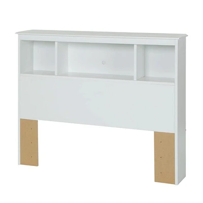 Crystal Twin Bookcase Headboard with Storage - Pure White