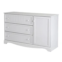 Commode 3 Tiroirs Avec Porte Savannah - Blanc Solide