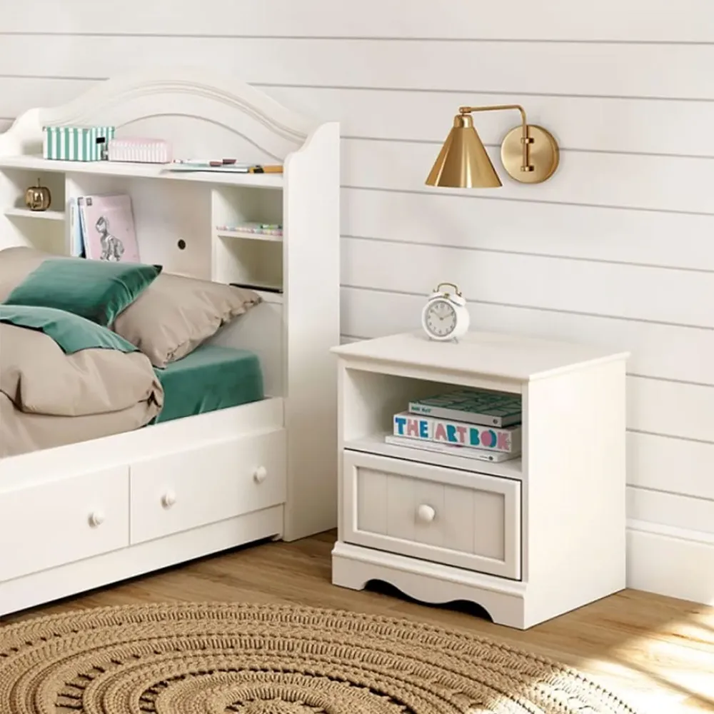 Savannah 1-Drawer Nightstand - Pure White