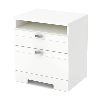 Reevo Nightstand with Cord Catcher - Pure White