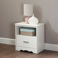 Tiara 1-Drawer Nightstand - Pure White