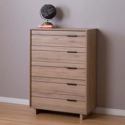 Fynn 5-Drawer Chest Dresser - Gray Oak