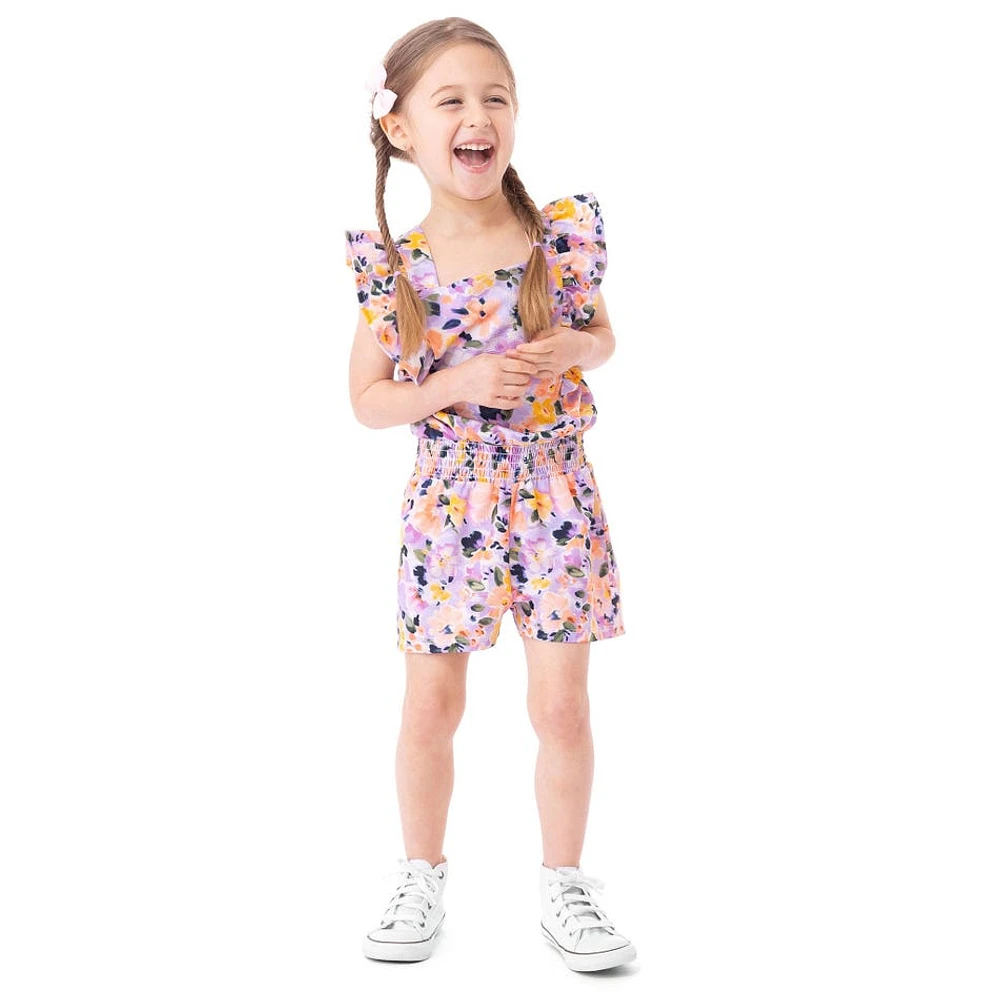 Combi-Court Imprimé Fleurs 2-6ans