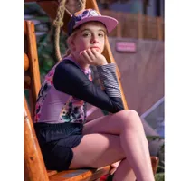 Pastel Long Sleeves UV Swimsuit 7-14y