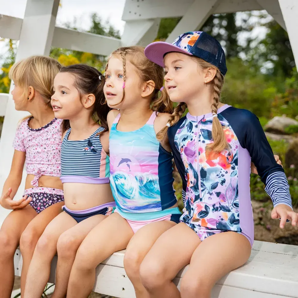 Pastel Long Sleeves UV Swimsuit 4-6y