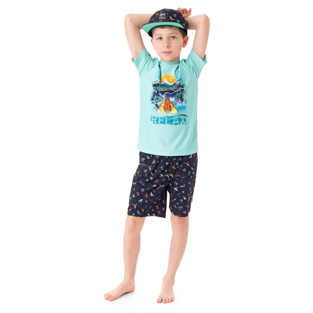 Short Maillot UV Camping 7-10ans