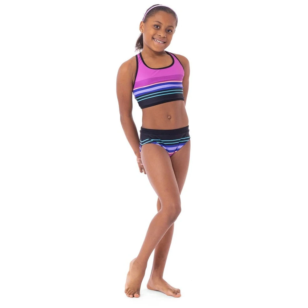 Bikini UV Rayé Licorne 7-14ans