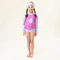 Unicorn 2 Pieces Long Sleeves UV Swimsuit 2-8y