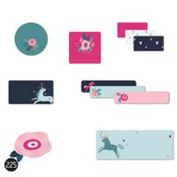 School Name Labels - Unicorns and Flowers