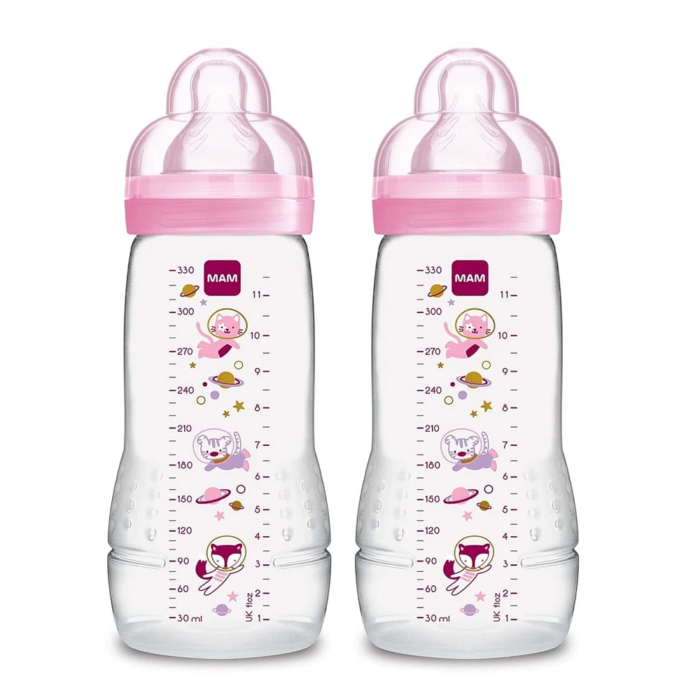 Easy Active Baby Bottle 4m+ 11oz - Pink