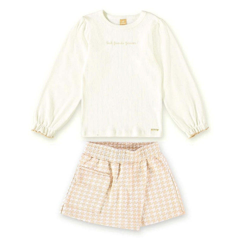 Jacquard Skort Two Pieces Set 2-8y