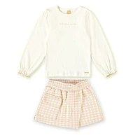 Jacquard Skort Two Pieces Set 2-8y