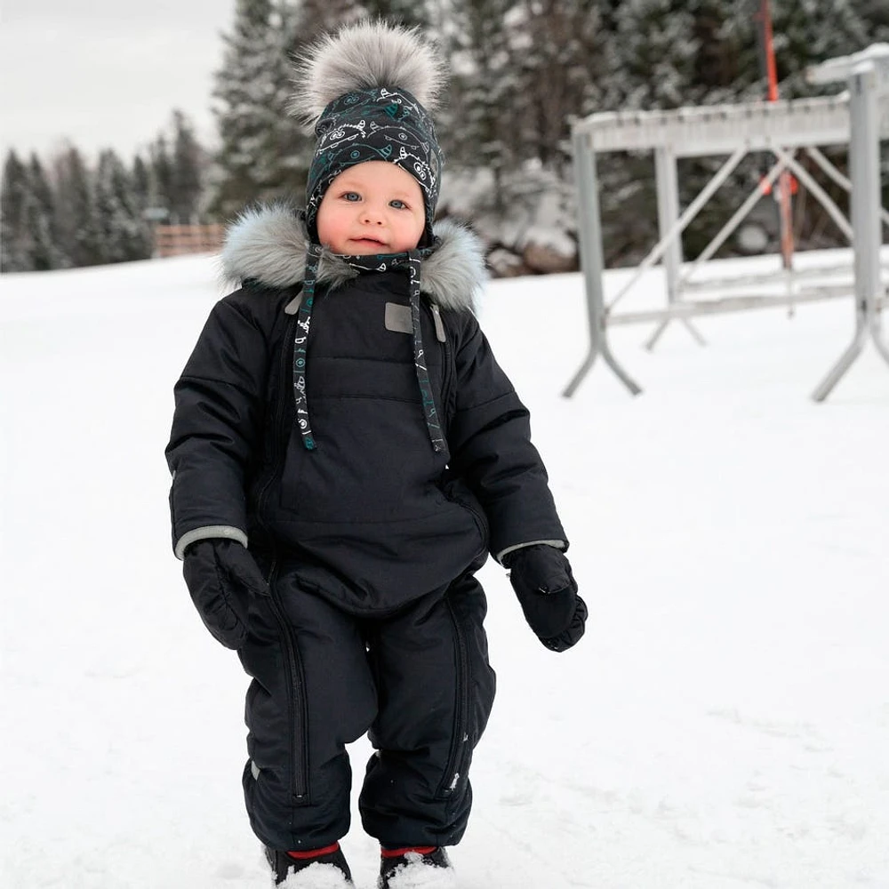 Habit de Neige Une Pièce Noir 9-24mois