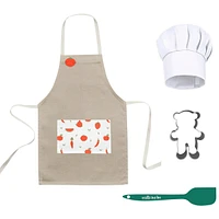 Ensemble Petit Chef Tablier et Chapeau - Beige