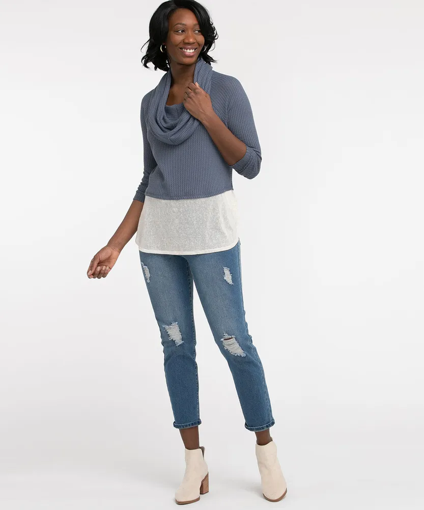 CLEO Cowl Neck Fooler Top, Cleo