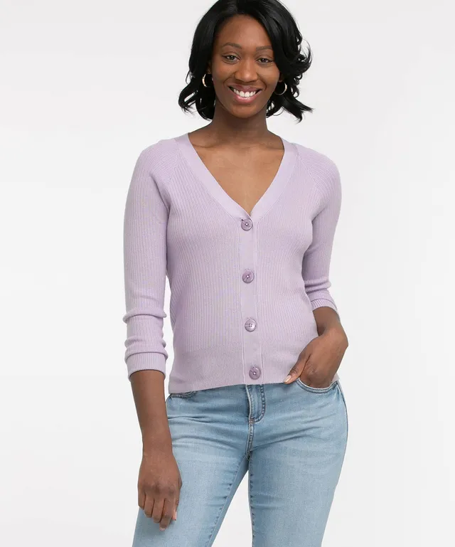 CLEO Cotton Blend Button Front Cardigan, Cleo