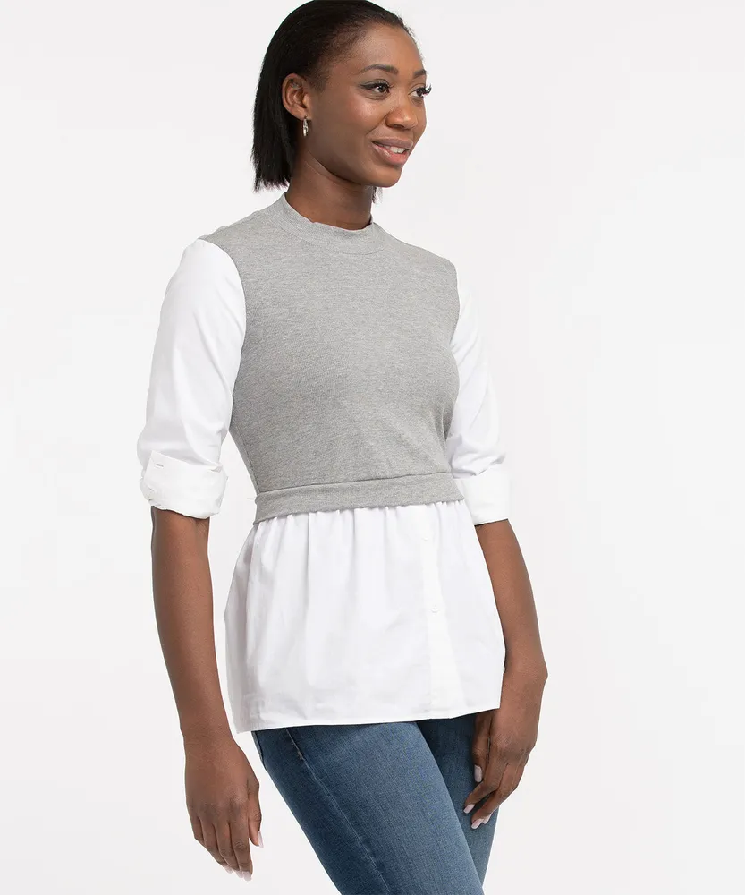 Crew Neck Tunic Top, Cleo