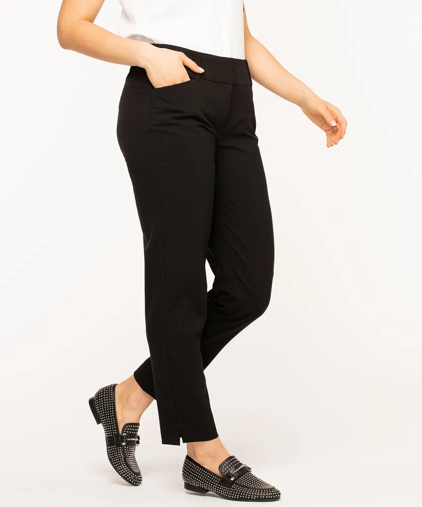 FLATTEN IT® SLIMMING ANKLE PANTS-Black