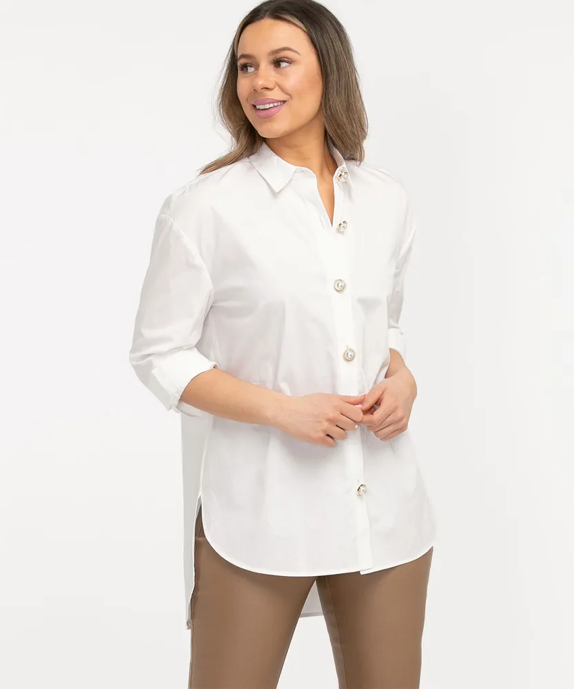 Sleeveless Button Front Blouse | Cleo